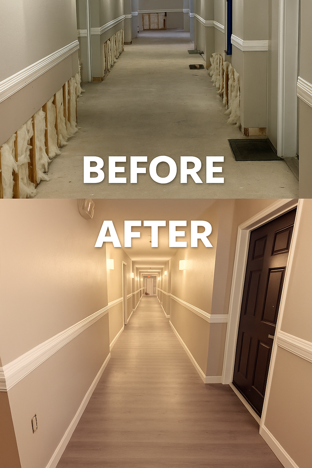 Hallway baseboard and paint