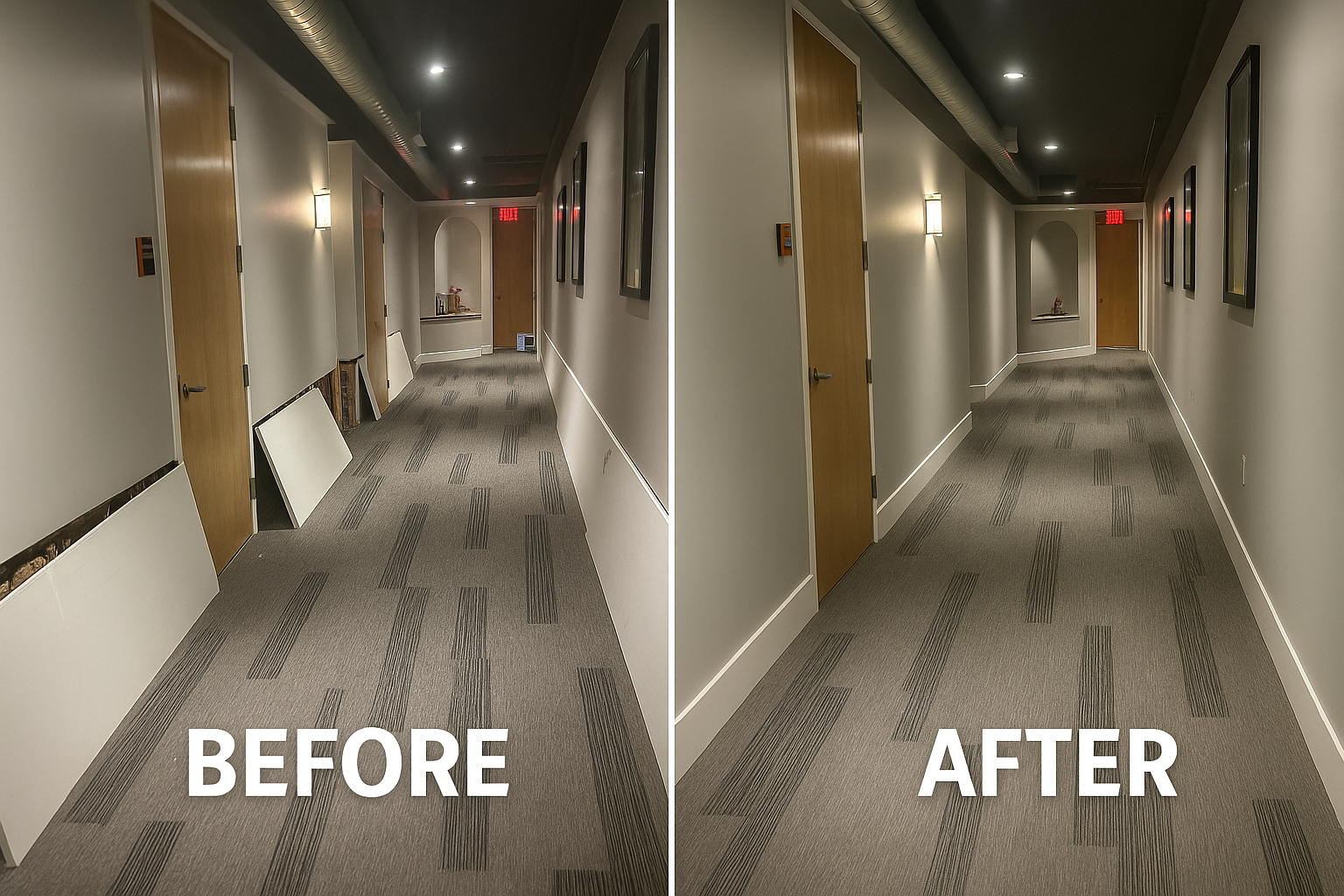 Attic access and drywall finishing